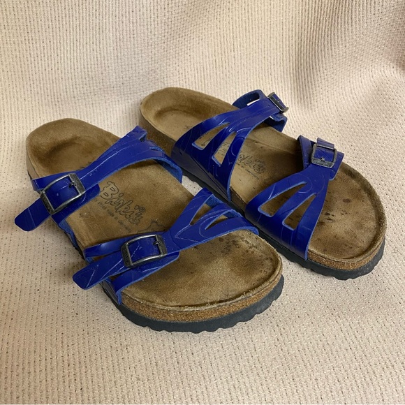 H2-02 Birkis Blue Sandals - Picture 1 of 7